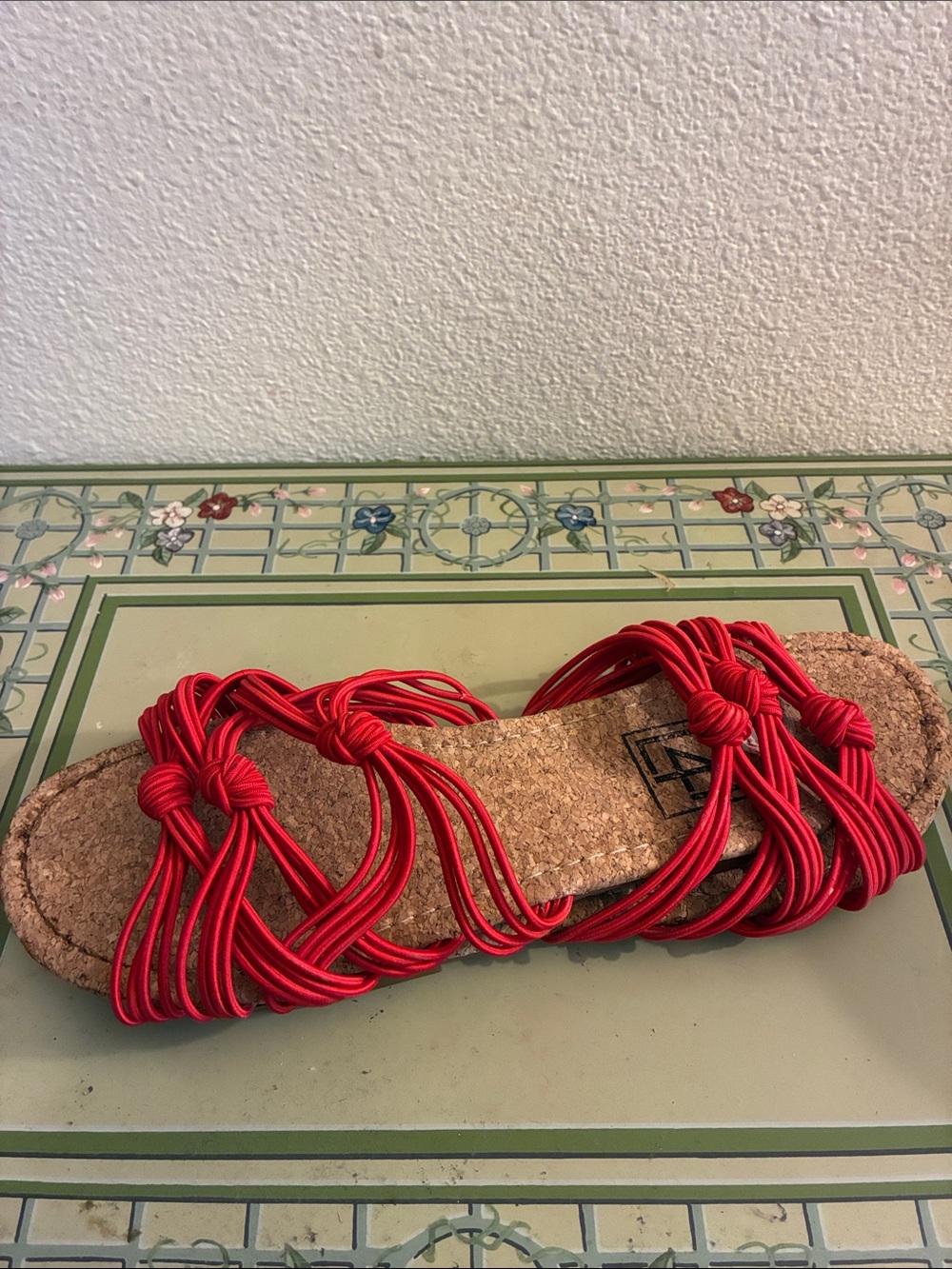 Women’s Red Knotted Cork Slide Sandals – Comfortable Summer Slides